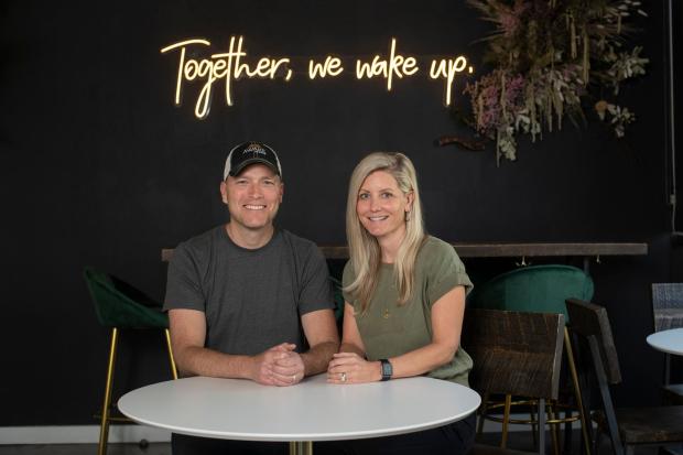 From left, co-founders of Awake, Billy ...