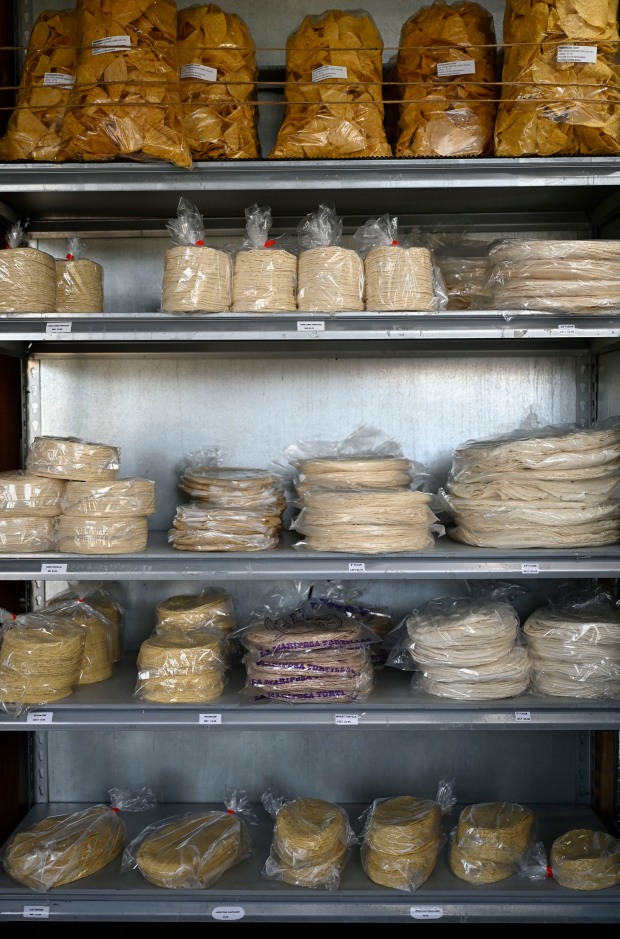 DENVER, CO - MARCH 19: Corn and flour tortillas along...