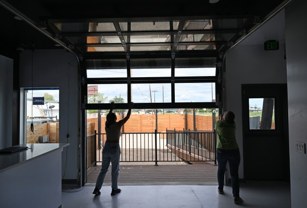 Owner Rebecca Marroquin, left, and her general contractor Audrey Rauschkolb,...